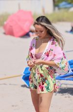 LISA OPIE in a Pink Bikini at a Beach in Miami 04/08/2022