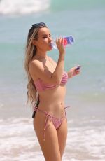 LISA OPIE in a Pink Bikini at a Beach in Miami 04/08/2022