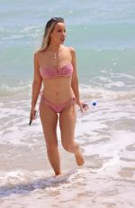 LISA OPIE in a Pink Bikini at a Beach in Miami 04/08/2022