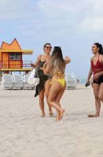 LISA OPIE, VICTORIA LARSON and ERICA PORRAS in Bikinis at a Beach in Miami 04/14/2022