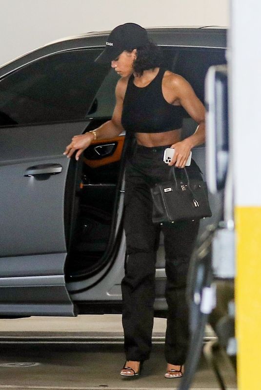 LORI HARVEY Arrives at a Studio in Los Angeles 04/29/2022