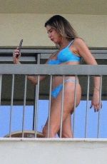 LUCIANA GIMENEZ in Bikini on Balcony of Her Hotel in Rio de Janeiro 04/22/2022