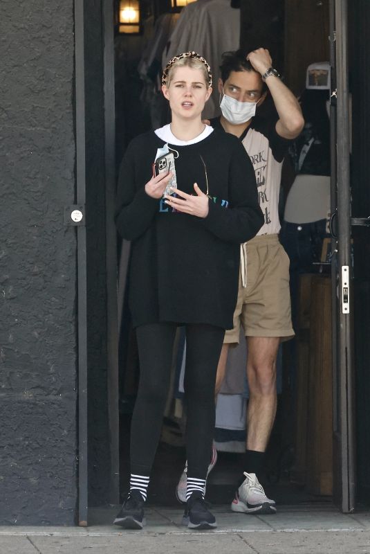 LUCY BOYNTON and Rami Malek Out Shopping in Stidio City 04/223/2022