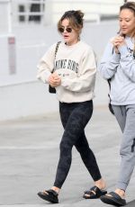 LUCY HALE Arrives at Olympic Spa with a Friend in Los Angeles 04/04/2022
