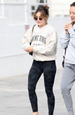 LUCY HALE Arrives at Olympic Spa with a Friend in Los Angeles 04/04/2022