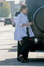 LUCY HALE Feeds Her Parking Meter in Studio City 04/09/2022