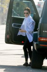 LUCY HALE Feeds Her Parking Meter in Studio City 04/09/2022