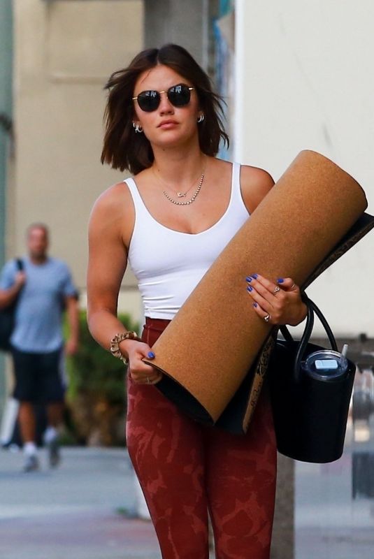 LUCY HALE Heading to Yoga Class in West Hollywood 04/26/2022