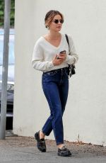 LUCY HALE Leaves a Dermatology Office in West Hollywood 04/02/2022