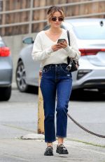 LUCY HALE Leaves a Dermatology Office in West Hollywood 04/02/2022