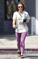 LUCY HALE Leaves Pilates Session in Los Angeles 04/13/2022