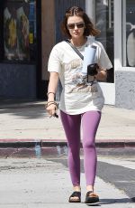LUCY HALE Leaves Pilates Session in Los Angeles 04/13/2022