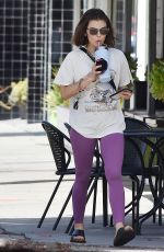LUCY HALE Leaves Pilates Session in Los Angeles 04/13/2022