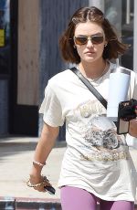 LUCY HALE Leaves Pilates Session in Los Angeles 04/13/2022