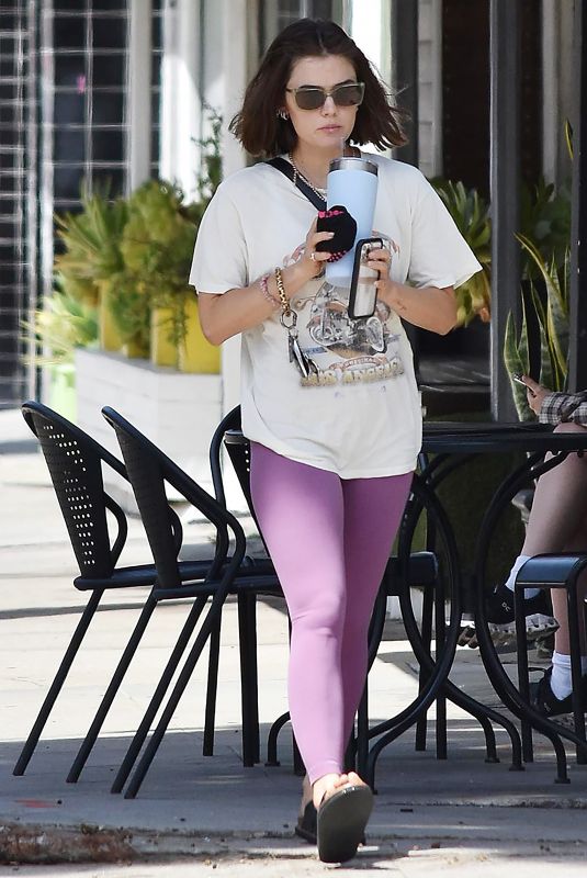 LUCY HALE Leaves Pilates Session in Los Angeles 04/13/2022