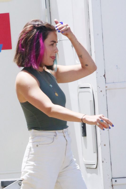 LUCY HALE on the Set of a New Project in Los Angeles 04/24/2022