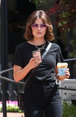 LUCY HALE Out for Coffee at Alfred Coffee in Pacific Palisades 04/10/2022