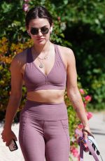 LUCY HALE Out Hiking with Her Dogs in Los Angeles 04/25/2022