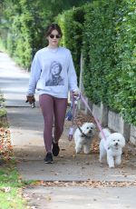 LUCY HALE Out with Her Dogs for a Walk in Los Angeles 04/10/2022