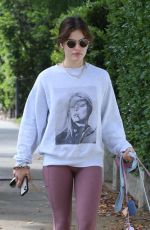 LUCY HALE Out with Her Dogs for a Walk in Los Angeles 04/10/2022