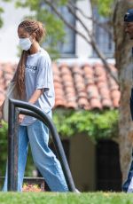 MALIA and Clifton Powell Jr. Out at a Park in Los Angeles 04/24/2022