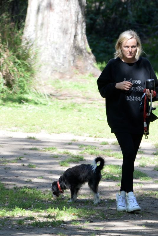 MALIN AKERMAN Out with Her Dog in Los Angeles 04/20/2022