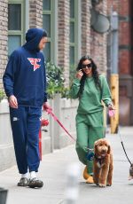 MAYA JAMA and Ben Simmon Out with Their Dog in New York 03/31/2022