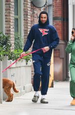 MAYA JAMA and Ben Simmon Out with Their Dog in New York 03/31/2022