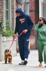 MAYA JAMA and Ben Simmon Out with Their Dog in New York 03/31/2022