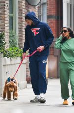 MAYA JAMA and Ben Simmon Out with Their Dog in New York 03/31/2022