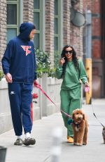MAYA JAMA and Ben Simmon Out with Their Dog in New York 03/31/2022
