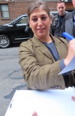 MAYIMBIALIK Signs Autographs to Fans at Late Show with Stephen Colbert in New York 04/04/2022