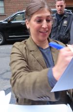 MAYIMBIALIK Signs Autographs to Fans at Late Show with Stephen Colbert in New York 04/04/2022
