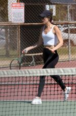 MEAGAN CAMPER Plays Tennis with Pete Wentz in Los Angeles 04/15/2022