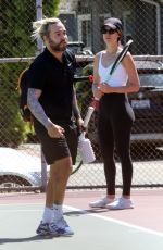 MEAGAN CAMPER Plays Tennis with Pete Wentz in Los Angeles 04/15/2022