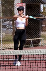 MEAGAN CAMPER Plays Tennis with Pete Wentz in Los Angeles 04/15/2022