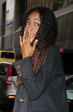NAOMIE HARRIS Arrives at CBS Studios to Promote The Man Who Fell To Earth in New York 04/19/2022