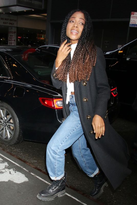NAOMIE HARRIS Arrives at CBS Studios to Promote The Man Who Fell To Earth in New York 04/19/2022
