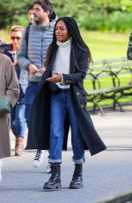 NAOMIE HARRIS Out with a Friend at Central Park in New York 04/21/2022