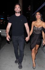 NICOLE SCHERZINGER and Thom Evans Night Out on Sunset Boulevard in Los Angeles 04/10/2022