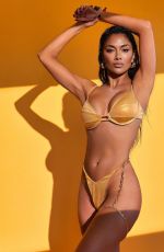 NICOLE SCHERZINGER in Gold Bikini at a Photoshoot 04/22/2022