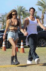 NINA AGDAL Arrives at Coachella in Indio 04/17/2022