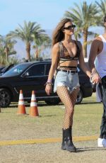 NINA AGDAL Arrives at Coachella in Indio 04/17/2022