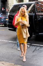 PAMELA ANDERSON and Brandon Thomas Lee Out in New York 04/09/2022