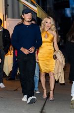 PAMELA ANDERSON and Brandon Thomas Lee Out in New York 04/09/2022