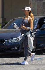 Pregnant LEONA LEWIS at a Gym in Los Angeles 04/18/2022
