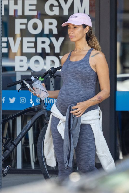 Pregnant LEONA LEWIS at a Gym in Los Angeles 04/18/2022