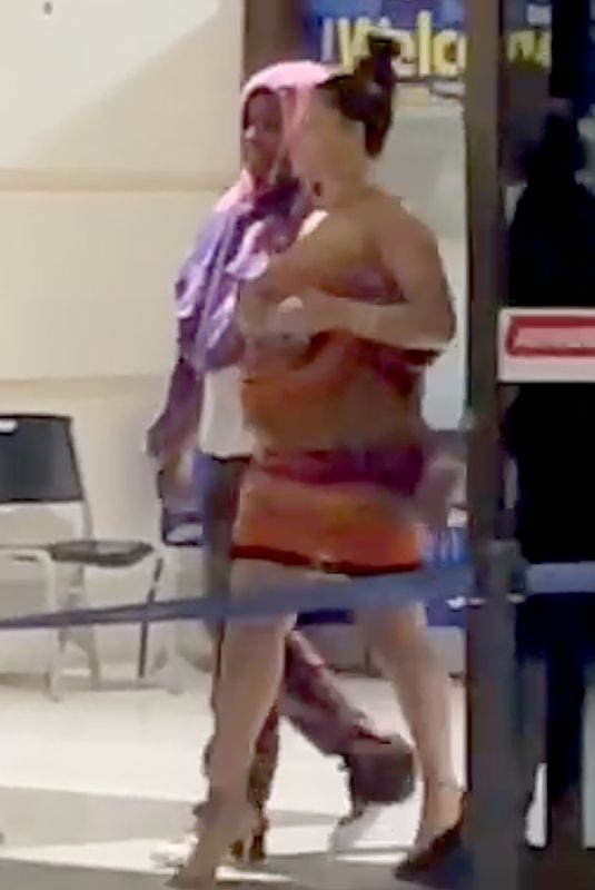 Pregnant RIHANNA at Airport in Barbados 04/16/2022