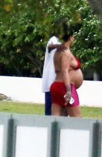 Pregnant RIHANNA in Bikini on Holiday in Barbados 04/18/2022