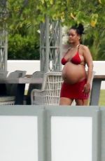 Pregnant RIHANNA in Bikini on Holiday in Barbados 04/18/2022